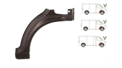 Segment reparatie aripa fata interior Peugeot Boxer, Citroen Jumper, Fiat Ducato 1994- 08.2006 ,partea Dreapta, punte Fata in spatele rotii ,