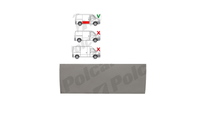 Panou reparatie usa Citroen JUMPER (230), 06.1994-08.2006, Fiat DUCATO (230), 03.1994-09.2006, Peugeot BOXER (230), 06.1994-08.2006 partea dreapta, parte inferioara ; usa culisanta; lungime 1210, inaltime 400 mm (pt modelul SCURT), 