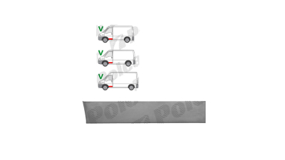 Panou reparatie usa Citroen JUMPER (230), 06.1994-08.2006, Fiat DUCATO (230), 03.1994-09.2006, Peugeot BOXER (230), 06.1994-08.2006 partea dreapta, parte inferioara,usa fata;inaltime 120 mm, 