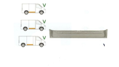 Panou reparatie usa Peugeot Boxer, 1994-08.2006, Citreon Jumper 1994-2006, Fiat Ducato 1994-2006 Partea Dreapta, usa culisanta , inferior , model mare , inaltime 185mm
