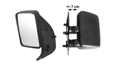 Oglinda exterioara Citroen Jumper (230), 06.1994-06.1999, Fiat Ducato (230), 03.1994-06.1999, Peugeot Boxer (230), 06.1994-06.1999, Stanga, Crom, manuala, Fara incalzire, carcasa neagra, Convex, View Max, Model SCURT,  570251-M