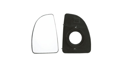 Geam oglinda exterioara cu suport fixare Citroen Jumper (230/244), 07.1999-08.2006, Fiat Ducato (230/244), 07.1999-09.2006; Peugeot Boxer (230/244), 07.1999-08.2006, partea Stanga, sticla convexa; geam cromat; superior, Aftermarket