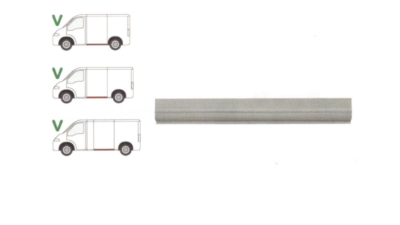 Segment reparatie panou lateral Citroen Jumper (230/244) 06.1994-08.2006, Fiat Ducato (230/244) 03.1994-09.2006, Peugeot Boxer (230/244) 06.1994-08.2006 , partea Stanga, Lungime 1395, inaltime 180 Mm, Inferior Pt Modele Scurt/Mijlociu/Lung, 