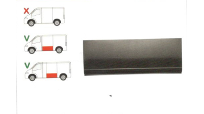 Segment reparatie panou lateral Citroen Jumper (230/244) 06.1994-08.2006, Fiat Ducato (230/244) 03.1994-09.2006, Peugeot Boxer (230/244) 06.1994-08.2006 , partea Stanga, Lungime 1393, inaltime400 Mm,Partea Inferioara,Pt Modele Scurt/Mijlociu/Lung, 