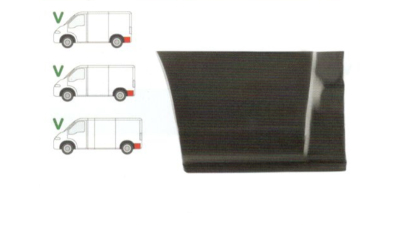 Segment reparatie aripa spate Peugeot Boxer, Citroen Jumper, Fiat Ducato 1994-2006 Partea Stanga, Spate, lungime 425 mm ,268 mm, in spatele rotii, cu segment sub bara 