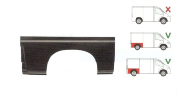 Segment reparatie aripa spate Peugeot Boxer 1994-2006, Citroen Jumper 1994-2006, Fiat Ducato 1994-2006, Partea Dreapta, Spate, lungime 1380 mm , 590 mm , Model LONG si EXTRALONG