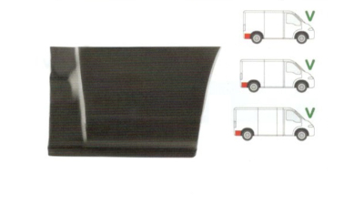 Segment reparatie aripa spate Peugeot Boxer, Citroen Jumper, Fiat Ducato 1994-2006.,Partea Dreapta, Spate, in spatele rotii, cu segm sub bara , lungime 415 inaltime 265mm