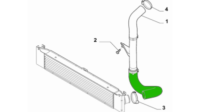 Furtun intercooler, supraalimentare Fiat Ducato 2006-2014, Ducato 2014-, diametru 60/60 mm, cauciuc, BestAutoVest 5704PT-1