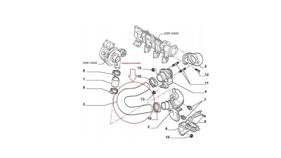 Furtun intercooler, supraalimentare Citroen Jumper 2002-2006; Fiat Ducato 2002-2006; Peugeot Boxer 2002-2006, diametru 54/54 mm, cauciuc, BestAutoVest 5704PT-4