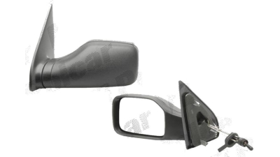 Oglinda exterioara Peugeot 106 06.1996-12.2003 partea stanga View Max crom asferica carcasa neagra reglare manuala prin cablu fara incalzire