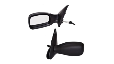 Oglinda exterioara Peugeot 306 (7_) (Hatchback + Sedan) 3.1993-12.2001 partea stanga View Max crom convex carcasa neagra reglare manuala prin cablu fara incalzire