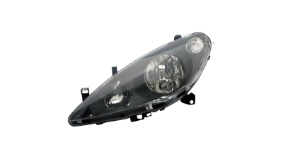 Set faruri tuning Peugeot 307 (3_) 03.2001-09.2005 TYC partea Dreapta + Stanga, cu lampa ceata, tip bec H1+H1+H7, culoare negru, fara motoras electric