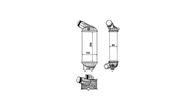 Intercooler Peugeot 5008, 06.2009-2016, Citroen C4 Picasso, 06.2009-2013, motor 2.0 HDI 110/120kw, diesel, cu/fara AC, aluminiu brazat/plastic, 300x155x80 mm, 