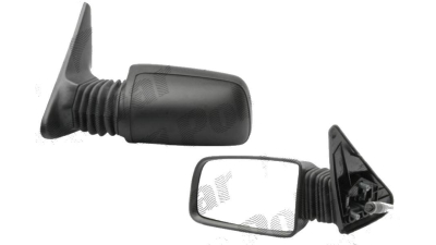 Oglinda exterioara Peugeot 205 din 1988-12.1997  partea dreapta View Max crom convex carcasa neagra reglare parghie fara incalzire
