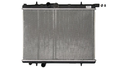 Radiator racire Peugeot 206/206+, 09.1998-04.2002, motor 1.4, 55 kw; 1.6, 65 kw, benzina, cutie automata, cu AC, 534x380x24 mm, aluminiu brazat/plastic, 