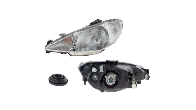 Far Peugeot 206 01.1998-06.2003 VALEO partea Stanga tip bec H4 fara motoras, fara varianta CC/ GTI
