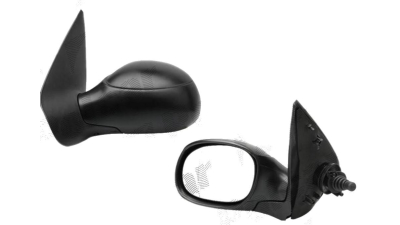 Oglinda exterioara Peugeot 206 (2_) 01.1998-04.2009 , 206+ (2_) 04.2009-2012 (fara COUPE) partea dreapta BestAutoVest crom convex carcasa neagra reglare manuala prin cablu cu incalzire
