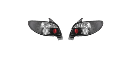 Set stopuri tuning PEUGEOT 206 (2 ), 01.1998-04.2009, model Hatchback, Taiwan, partea stanga+dreapta, LED; negru, transparent;