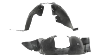 Carenaj roata Peugeot 206 (2), 2002-04.2009, partea Stanga, punte fata partea din Fata 7136.J1, 5723FL3X polipropilena , Bara de protectie lata