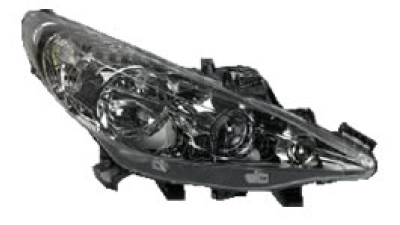 Far Peugeot 207 (W), 05.2006-12.2013, Electric, tip bec H1+H7+H7, omologare ECE, cu motoras, cu lumini pentru curbe, 6206H4, Dreapta, marca DEPO