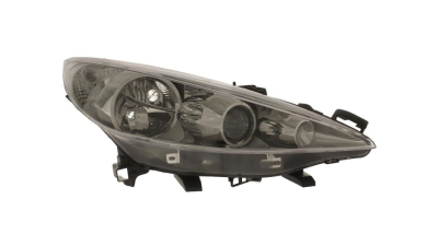 Far Peugeot 207 (W), 05.2006-12.2013, partea Dreapta, cu sistem iluminat in curba; tip bec H1+H7+H7+PY21W+W5W; electric; cu motor, DEPO