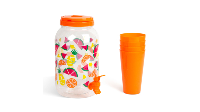 Dozator bauturi cu robinet, cu set pahare plastic, 3,8 l, 1 buc., 57243A