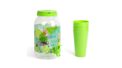 Dozator bauturi cu robinet, cu set pahare plastic, 3,8 l, 1 buc., 57243B
