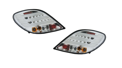 Set stopuri tuning PEUGEOT 207 (W_), 05.2006-12.2013, partea stanga+dreapta, Taiwan, cu Lampa pozitie parcare fibra optica; LED+PY21W; transparent, argintiu; cu locas bec, modele Hatchback