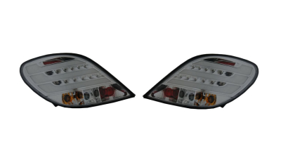 Set stopuri tuning PEUGEOT 207 (W_), 05.2006-12.2013, partea stanga+dreapta, Taiwan, cu Lampa pozitie parcare fibra optica; LED+PY21W; fumuriu, argintiu; cu locas bec, modele Hatchback