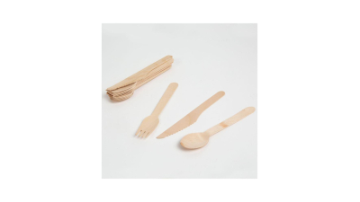 Set tacamuri din lemn - furculita, lingura, cutit - 12 piese / pachet, 1 buc., 57326