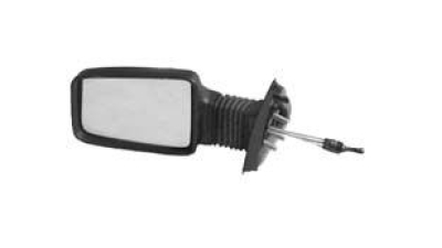 Oglinda exterioara Peugeot 405 (15B/15E/4B/4E) (Sedan + Combi) 1990-12.1997 partea stanga BestAutoVest crom plana carcasa neagra reglare manuala prin cablu fara incalzire
