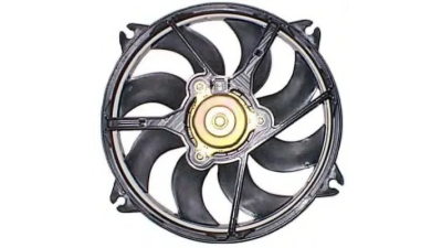 GMV radiator electroventilator Peugeot 406, 06.1998-10.2004, Motorizare 2, 0 Hdi 80kw; 2, 0 16v 99kw; 2, 2 116kw Diesel/Benzina, tip climatizare fara AC, cutie Manuala/ Automata dimensiune 350W/385mm, cu 2 pini, plastic, Aftermarket