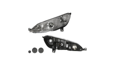Far Peugeot 407 Berlina/Break 05.2004-12.2010 TYC partea Dreapta, tip bec H1+H7 cu motoras