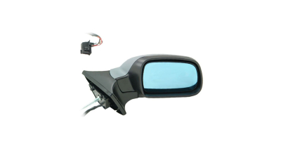 Oglinda exterioara Peugeot 407 Berline/Break, 05.2004-12.2010, Peugeot 407 Coupe, 10.2005-12.2011, Dreapta, cu memorie, pliabila, Albastra, electrica, Cu incalzire, carcasa prevopsita, grunduita, Convex, View Max, 8149VA; 8149VE 5748525M