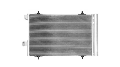 Condensator climatizare Peugeot 407, 05.2004-08.2008, motor 2.0 HDI, 100 kw diesel, cutie manuala/automata, full aluminiu brazat, 570(525)x375x16 mm, cu uscator si filtru integrat