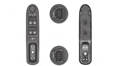 Buton reglare oglinzi, comutator macara usa Peugeot 407, 05.2004-12.2010, 4 butoane