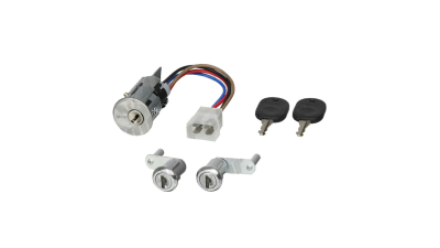 Set yale inchidere Peugeot 504, 01.1968-12.2005, cu 2 butuci blocare usa, cu cpl de blocare a aprinderii,