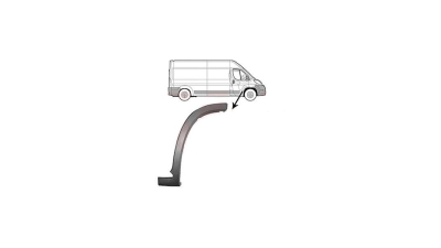 Bandou aripa, ornament Fiat Ducato (250), 09.2006-08.2014; Peugeot Boxer (250), 09.2006-08.2014 , Citroen Jumper (250), 09.2006-08.2014, fata, Dreapta, inaltata, plastic; spate