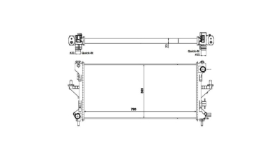 Radiator apa racire motor, FIAT DUCATO, 10.2006-07.2014 motor 2,0 benzina; 3.0 MultiJet diesel; cv manuala, aluminiu/ plastic mecanic, 780x378x34 mm, intrare/iesire cu conexiune rapida