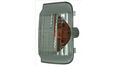 Lampa semnalizare oglinda exterioara Fiat Ducato (250) 2006-2014, Ducato 2014-, Peugeot Boxer (250) 2006-2014; Boxer 2014-, Citroen Jumper (250), 09.2006-08.2014, Jumper 2014-; partea Stanga, tip bec W16W; alb cu insertie galbena fara suport becuri, 