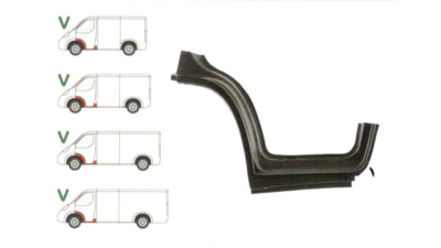 Prag Peugeot Boxer, 09.2006-08.2014; Citroen Jumper 09.2006-08.2014; Fiat Ducato (250) 09.2006-08.2014, Ram Promaster 02.2013-09.2014, sub Usa Fata Stanga cu 1/3 segment interior aripa, prag din metal