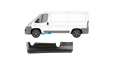Prag metalic Citroen Jumper (250), 09.2006-08.2014, Fiat Ducato (250), 09.2006-08.2014; Peugeot Boxer (250), 09.2006-08.2014, partea Stanga, sub usa fata; inaltime 200 mm, Aftermarket