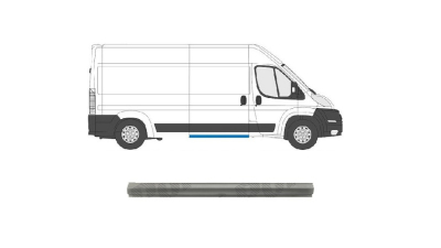 Prag metalic Fiat Ducato (250), 09.2006-08.2014, Ducato, 06.2014-, partea Dreapta, sub USA glisanta, forma de potrivire pentru piloni, Aftermarket