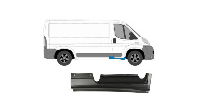 Prag metalic Citroen Jumper (250), 09.2006-08.2014, Fiat Ducato (250), 09.2006-08.2014; Peugeot Boxer (250), 09.2006-08.2014, partea Dreapta, sub usa fata; inaltime 200 mm, Aftermarket