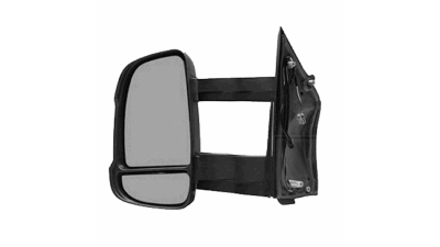 Oglinda exterioara Citroen Jumper, Fiat Ducato (250), Peugeot Boxer, 09.2006-prezent, Stanga, Crom, manuala, Fara incalzire, carcasa neagra, Convex, View Max, brat lung=19, 5cm, 4pini, 2 conectori, senzor temperatura, 5770510M