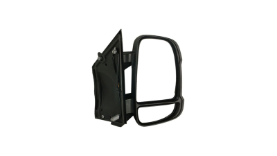 Oglinda exterioara Citroen Jumper 09.2006-2021, Fiat Ducato (250) 09.2006-2021, Peugeot Boxer, 09.2006-2021, partea Dreapta, Crom, reglare manuala, Fara incalzire, carcasa neagra, Convex, BestAutoVest, Model Scurt brat de 9cm, mufa cu 8 gauri/2 pini, semn