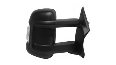 Oglinda exterioara Citroen Jumper, Fiat Ducato (250), Peugeot Boxer, 09.2006-prezent, Dreapta, Crom, electrica, carcasa neagra, Convex, View Max, brat lung=25cm, 8 pini, semnalizare alba, 57705211M