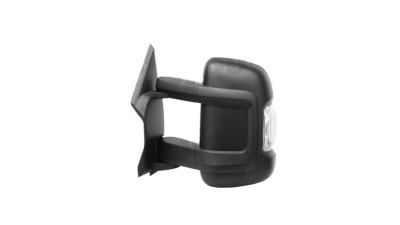 Oglinda exterioara Citroen Jumper, Fiat Ducato (250), Peugeot Boxer, 09.2006-prezent, Dreapta, Crom, manuala, Fara incalzire, carcasa neagra, Convex, View Max, Brat 15, 5 cm, 2 pini, semnalizare alba