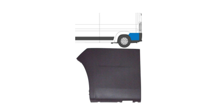 Bandou flasc aripa Fiat Ducato (250), 09.2006-08.2014, Peugeot Boxer (250), 09.2006-08.2014; Citroen Jumper (250), 09.2006-08.2014, spate, Stanga, lateral