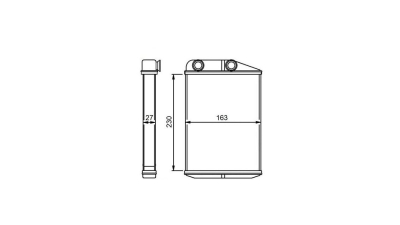 Radiator Incalzire Peugeot Boxer, 04.2006-2014, motor 2.2 HDI, 3.0 HDI, diesel, cutie manuala, aluminiu brazat/aluminiu, 230x167x26 mm, SRLine